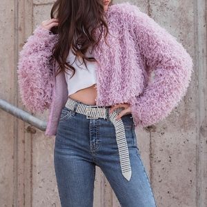 Zara Feather Cardigan - Purple